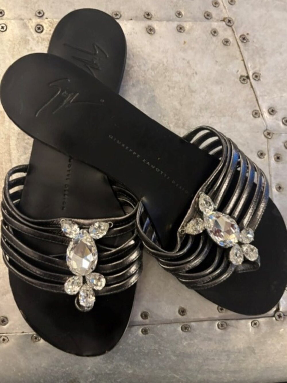 GIUSEPPE ZANOTTI JEWELED FLATS SIZE 7 - Picture 5 of 8